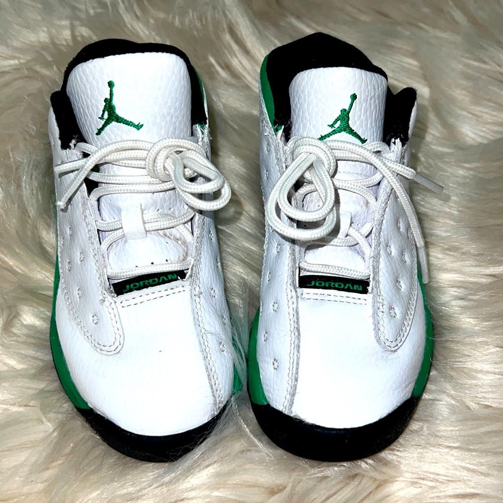 Air Jordan 13 Retro White Lucky Green (TD) 414581-113 Toddlers Size 9C rare